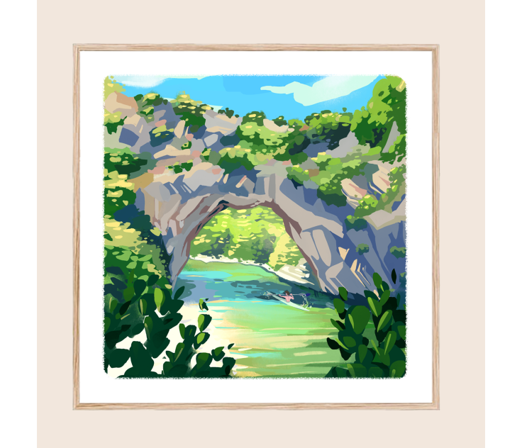 affiche-illustration- paysage-nature-ardeche